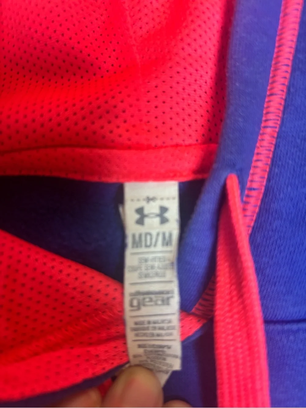 Under Armour Blue and Pink Pullover Hoodie